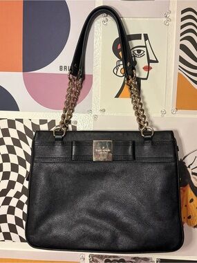 kate spade Black Leather Chain-Handle Shoulder Bag